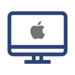 Apple icon symbolizing MacBook and iMac rentals - KPI Solutions.